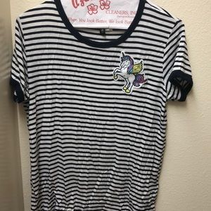 H&M unicorn striped shirt